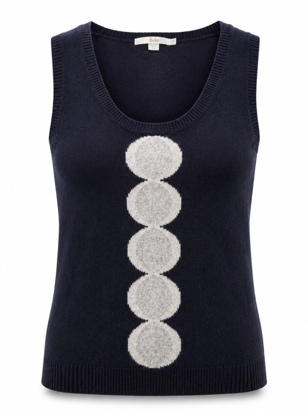 Boden Women’s Size 6 Navy Wool Polka Dot Sweater Vest